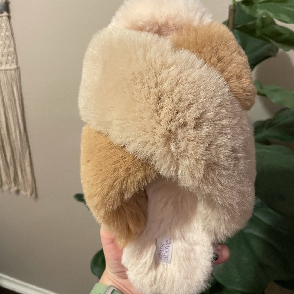 Stars Above fuzzy slippers